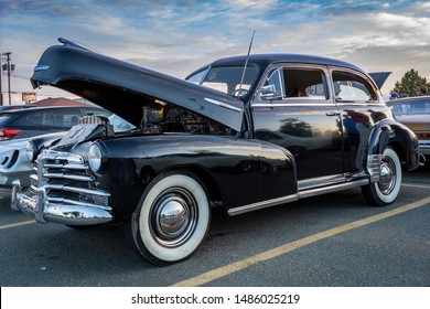 Dartmouth, Nova Scotia, Canada - August 22, 2019 : 1948 Chevrolet Stylemaster 2 door at weekly summer A&W Cruise-In at Woodside ferry terminal parking lot.


