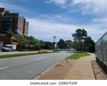 Dartmouth, NS, CAN, August 29, 2022 - A Shot Of A Busy Street In Downtown Dartmouth NS.