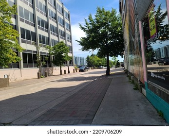 Dartmouth, NS, CAN, August 29, 2022 - A Shot Of A Busy Street In Downtown Dartmouth NS.