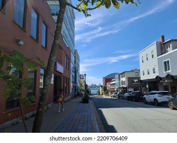 Dartmouth, NS, CAN, August 29, 2022 - A Shot Of A Busy Street In Downtown Dartmouth NS.