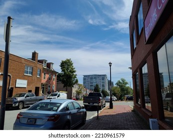 Dartmouth, NS, CAN, August 29, 2022 - A Shot Of A Busy Street In Downtown Dartmouth NS.