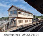 Dartmouth,Devon,UK Sept 25th 2022 Signal box at Kingwear Station on the Dartmouth Steam Railway 