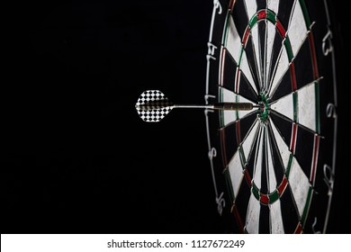 Darts. Dartboard. Dart In Bullseye