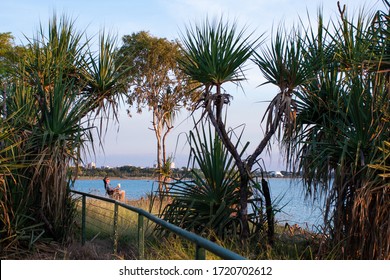 Darwin, Australia; May 2020: Man Enjoying The Sunset On A Camping Chair With A Drink, First Day After Covid-19 Restrictions Are Partially Relaxed. Darwin, Northern Territory NT, Australia