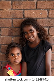 Darwin, Australia-October 05,2018: Australian Aborigine Girls Enjoys A Family Meal At A Local Restaurant , Darwin-Australia