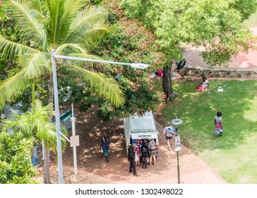 Darwin, Northern Territory, Australia-November 5,2017: Community Outreach For Local Aboriginals At Bicentennial Park In Darwin, Australia