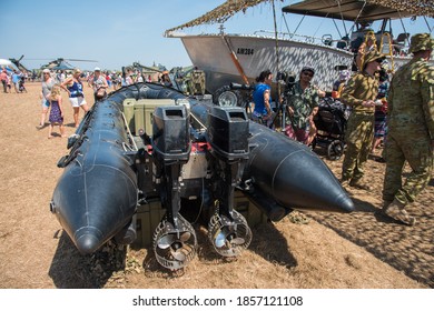 Darwin, NT/Australia-August 2,2018: Special Forces Inflatable Watercraft At The Pitch Black Event At The Naval Base In Australia