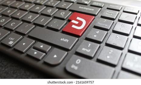 Dash coin icon labeled keyboard key. - Shutterstock ID 2161659757
