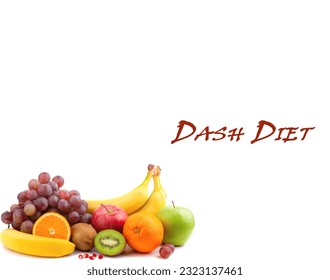 (Dash Diet)set of food for DASH diet to stop hypertension.