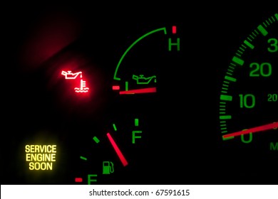 dash with no oil pressure and service engine light on