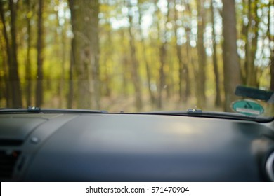 Dashboard - car interior, made with gradient mesh.