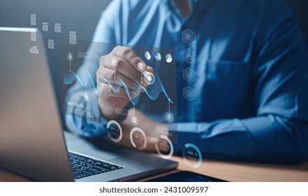 dashboard, database, management, system, technology, information, network, analysis, graph, cloud computing. use pen touching to analyst working with business analytics and data management system.