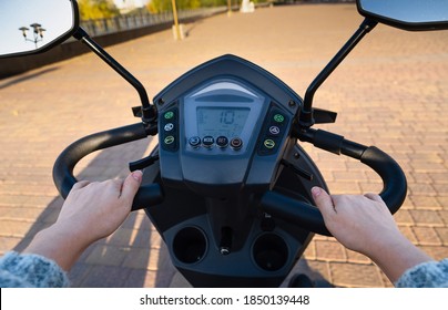 Dashboard of four wheel mobility electric scooter