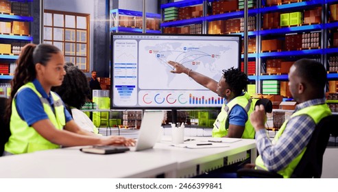 Dashboard Presentation Training To Delivery Workers At Warehouse - Powered by Shutterstock