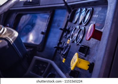 Dashboard Of A Semi Truck