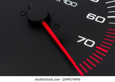Dashboard with speedometer, tachometer, odometer. Car detailing. Car dashboard. Dashboard details with indication lamps.Car instrument panel.Modern interior.Close up shot.