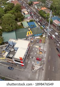 Dasmarinas, Cavite, Philippines - Jan 2021: Aerial Of A McDonald's Store At The Corner Of Aguinaldo Highway And Governor's Drive.