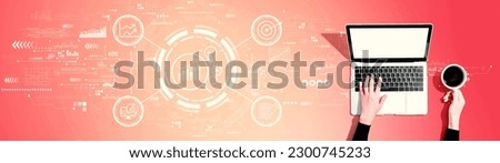 Data Analysis concept with person using a laptop computer