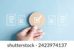 Data analysis of document ai artificial intelligence process with technology processor to planning business information data, tech, network corporate concept.