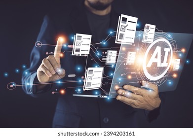 Data analysis of document ai artificial intelligence for ERP management
