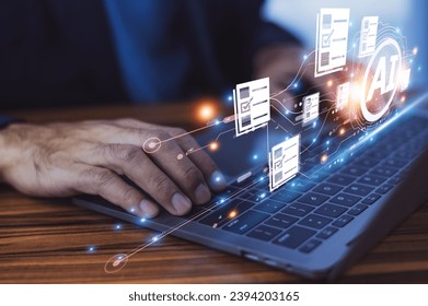 Data analysis of document ai artificial intelligence for ERP management