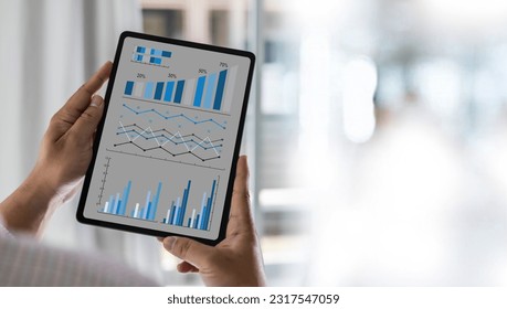 data analysis, data mining, and analysis of the graph charts Business marketing process and strategy Financial statistics concept: backup network to storage connection