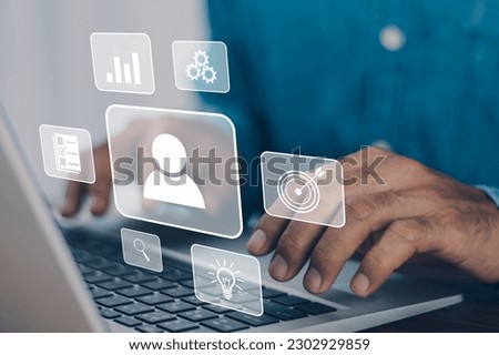 Data analysis target customer. Target customer, buyer persona, customer behavior concept. Marketing plan and strategies. Personalization marketing, customer centric strategies.