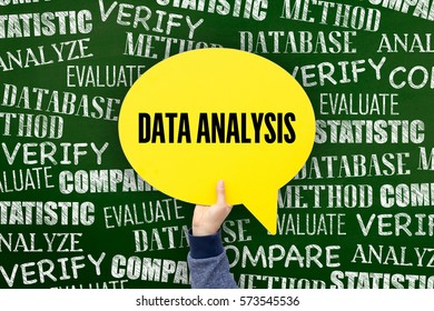 Data Analysis Written Speech Bubble on Blackboard