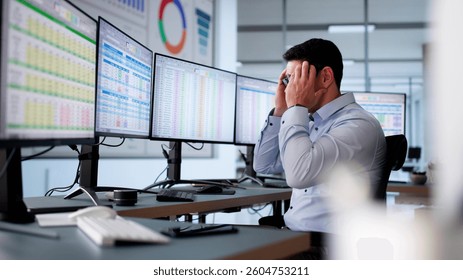 Data Analyst African Man Using Spreadsheet On Computer