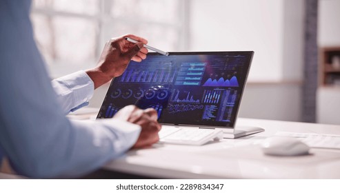 Data Analyst Using Data Analytics KPI Dashboard - Shutterstock ID 2289834347