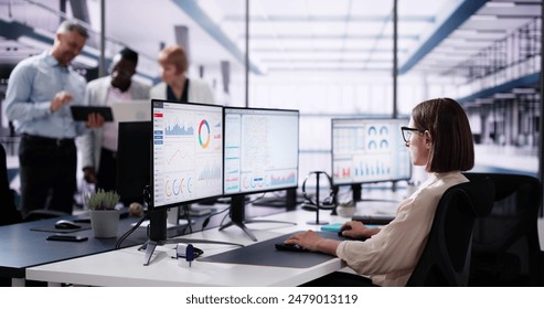 Data Analyst Using Data Analytics KPI Dashboard - Powered by Shutterstock