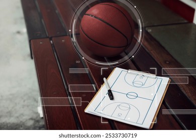 Data analytic of basketball game. Plan the game of the basketball team. Basketball sport game player. - Powered by Shutterstock