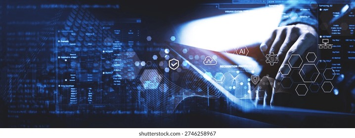 Data analytics, AI and database management, cloud computing technology. IT specilist connecting with cloud server and data center, technology background. data science and engineering, cyber security - Powered by Shutterstock - Get 15% off with code: PIKWIZARD15