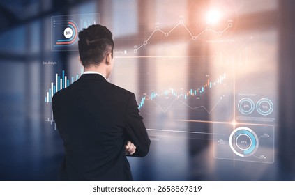 Data analytics dashboard with charts, indicators, and performance metrics, reveals trends, data analytics drives growth, supports insight, and data analytics improves decisions. Vouch
