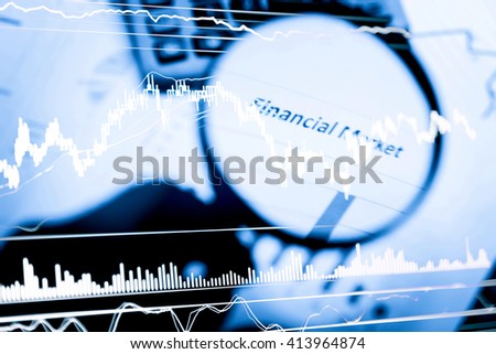 Data Analyzing Forex Market Magnifying Glass Stock Photo Edit Now - 