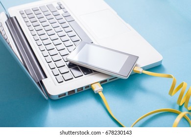 Data Backup Laptop and Smartphone Synchronize Online Connection