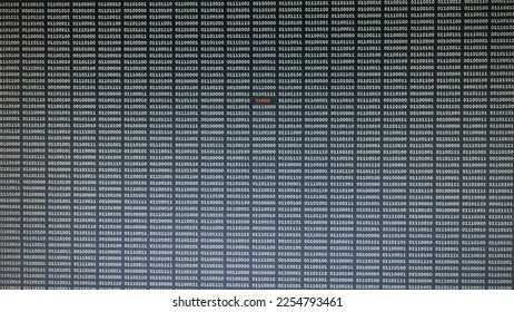 Data bites (zero one digits) flowing on screen, virus detection
