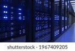 Data Center Computer Racks In Network Security Server Room Cryptocurrency Mining