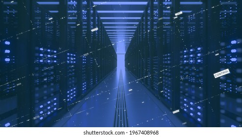 Data Center Computer Racks In Network Security Server Room Cryptocurrency Mining