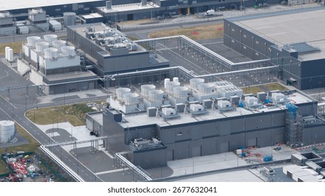 data center, computing center, internet big data and IT infrastructure in Beglium. New modern Saint Ghisland data centers.