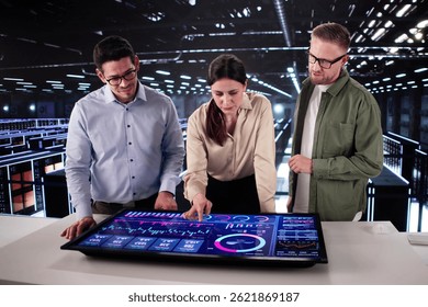 Data Center Team Configuring Cloud Server For Network Security