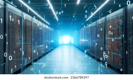 Data centers and digital images. Digital transformation.