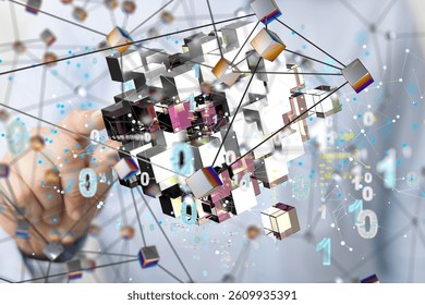 data cloud digital 3d computer 