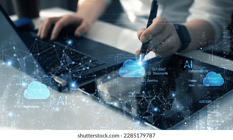 Data cloud and online transfer data storage for confidential business network. Data transfer protection and data center connection network. 
