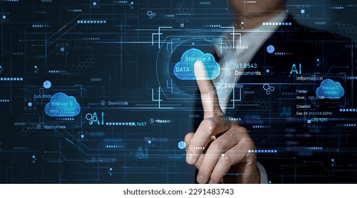 Data cloud and online transfer data storage for confidential business network. Data transfer protection and data center connection.
