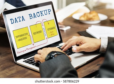 Data Connection Database Backup Graphic Diagram Words