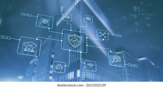 Data Cyber Security system Shield Protection Verification Icon.