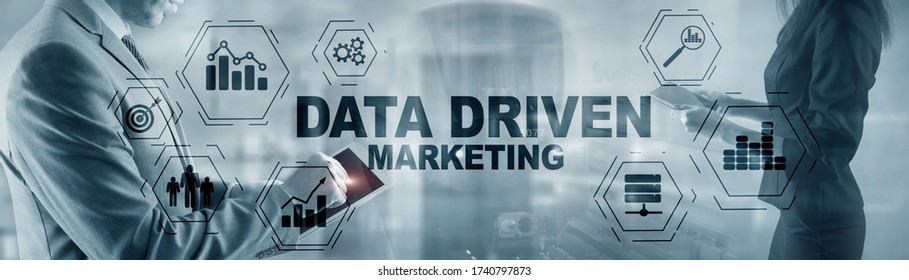 Data Driven Marketing Concept On Abstrack Toned Image.