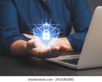 Data encryption. Log in to file access in the cloud computing system network. Padlock icon and internet technology networking. Cyber security data protection business technology privacy concept