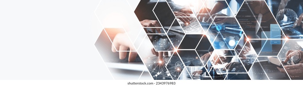 Data exchange, digital technology background, software development, cloud computing. Business Intelligence, global network, Data analysis, technician team computer programming, internet technology - Powered by Shutterstock